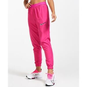 Nike Swoosh Run Track Pant Drawstring Dri Fit Reflective Jogger Sweatpants, Pink